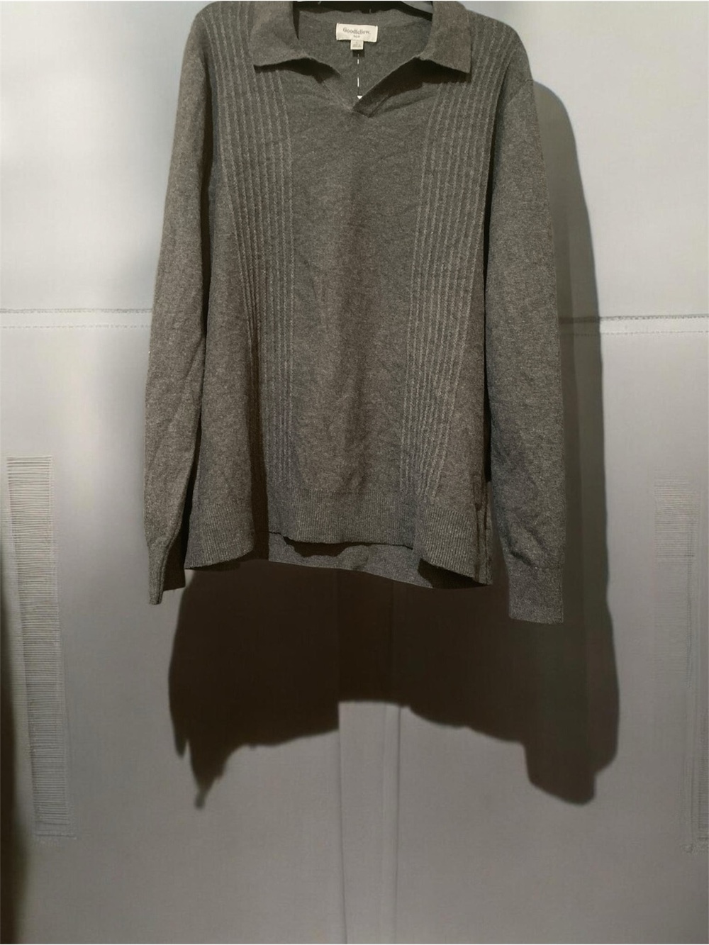 Goodfellow & Co Women's Gray Ribbed Polo-Neck Sweater